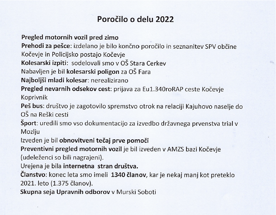letno poročilo 2022 amd kočevje